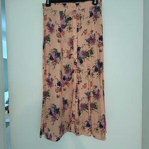 Floral Print Skirt - Pink and Purple